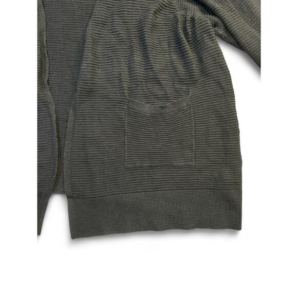 Terra & Sky Cardigan Women's Black Oversized Ribbed Size 3xl - Picture 4 of 7